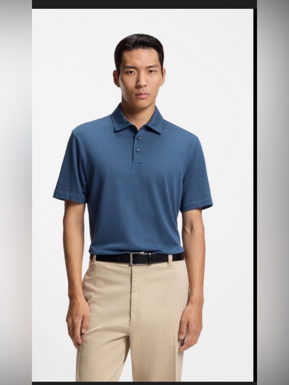 Boss Pique Polo Shirt Blue Cotton , size XXL